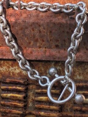 Vintage Y2K Sterling Silver Heavy Toggle Bracelet